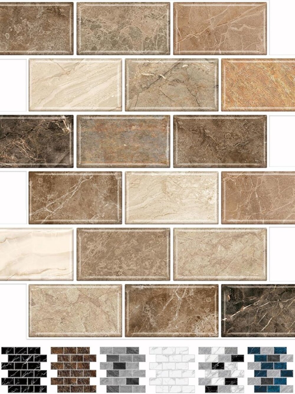 10-Sheet Stick on Backsplash for Kitchen,12"x12" Peel and Stick Self Adhesive Wa